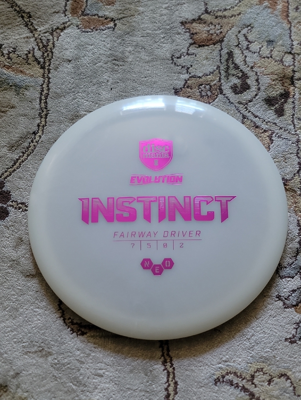 NEW Discraft Evolution Instinct Fairway Driver - White with Pink Stamp 176 GRAMS